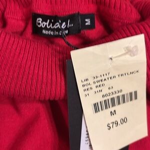 Bolide M red long sleeve lightweight turtleneck sweater NWT